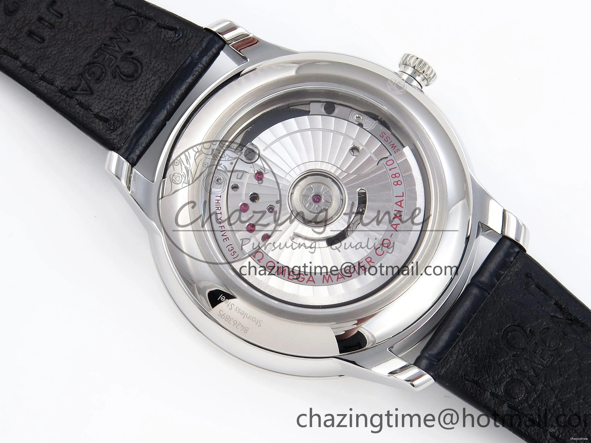1221 De Ville Power Reserve SS MKF 1:1 Best Edition Black Dial on Black Leather Strap A Packable 7744